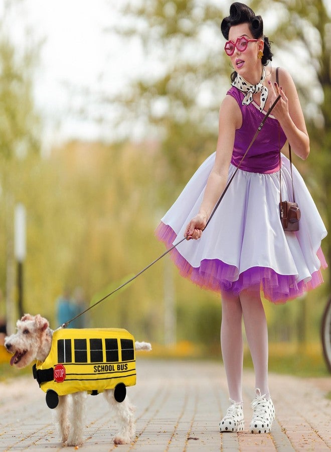 Bulyoou Halloween School Bus Pet Costume Funny Dog Costume Yellow School Bus Life Jacket Swimming Boating Water Flotation Vest Halloween Pet Costume Suit for Dog Cosplay Accessories for Halloween Parties(M) - Image 4